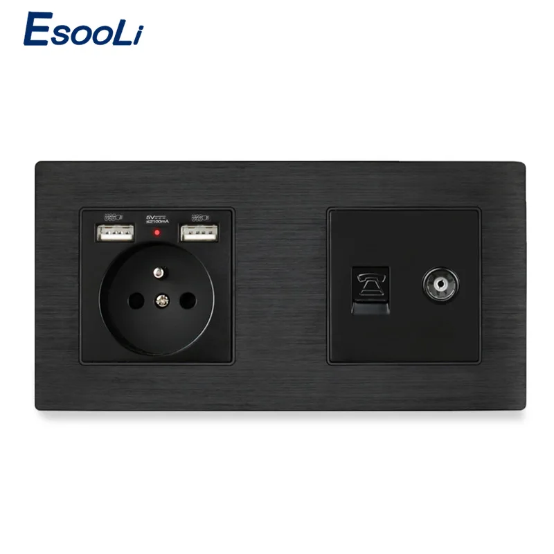 Французская стандартная розетка Esooli модель RJ11 телефон с гнездом для телевизора