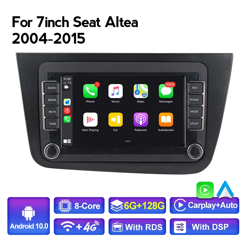 Android 10 автомобильный мультимедийный плеер 6 + 128G DSP GPS для Seat Altea 2004-2015 Толедо 2004-2009