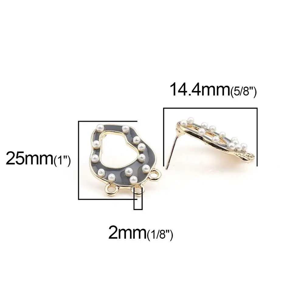 Серьги-гвоздики DoreenBeads из цинкового сплава с эмалью Ювелирные Изделия