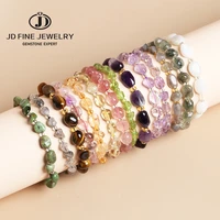 jd women reiki bracelets healing raw natural real peridot chip stone beads jewelry amethyst lemon quartz bracelets for lady gift