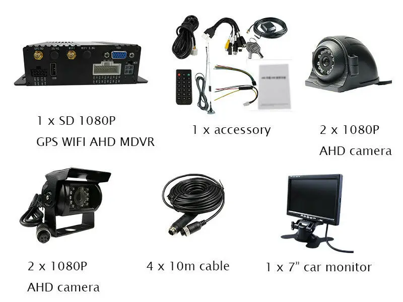 DIY 4CH gps wifi 1080P 512G Автомобильный Мобильный DVR MDVR видео рекордер заднего вида система