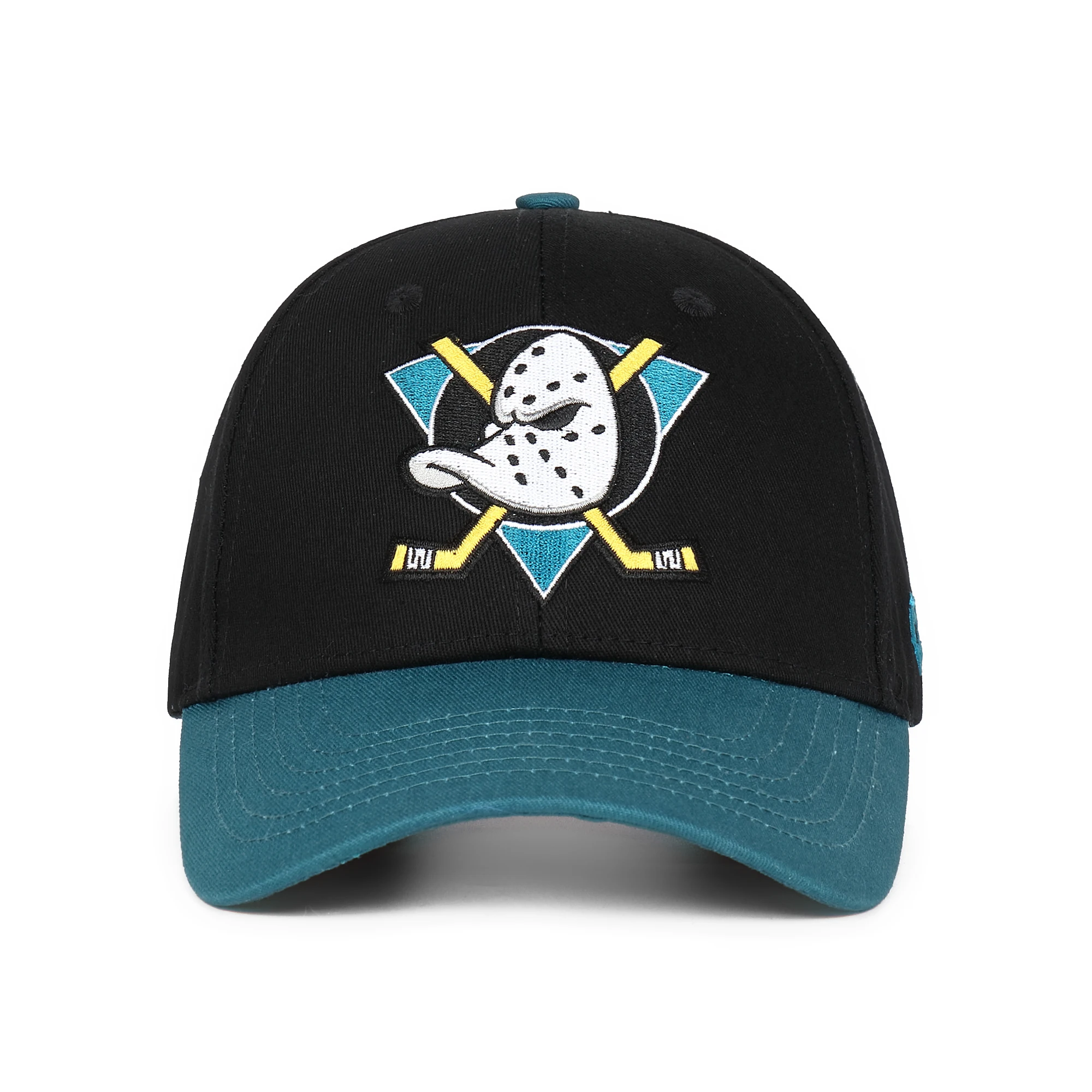 

Классический Регулируемый Strapback/Snapback -100% хлопок Бейсбол шляпа/Кепка с плоским козырьком с Хоккей с нашивкой в виде логотипа и уток, руководи...