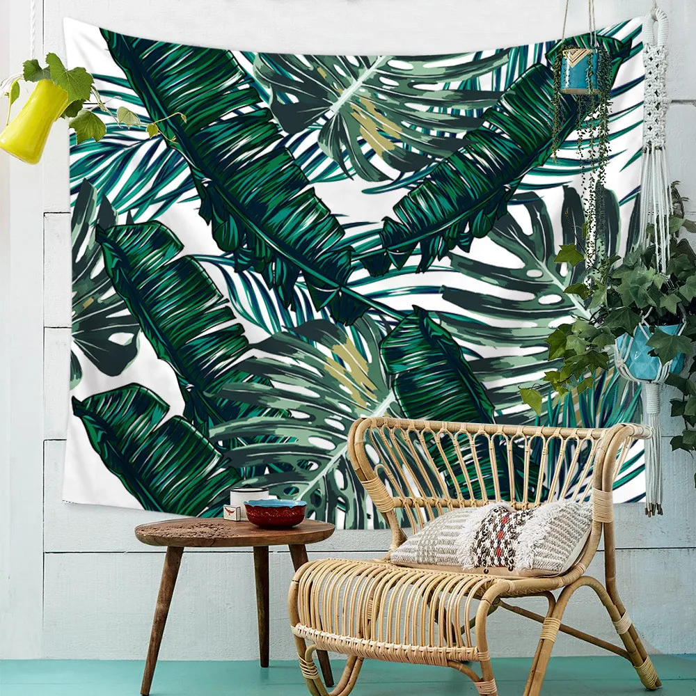 Тропический растительный гобелен настенный полиэстер тонкий Богемия кактус