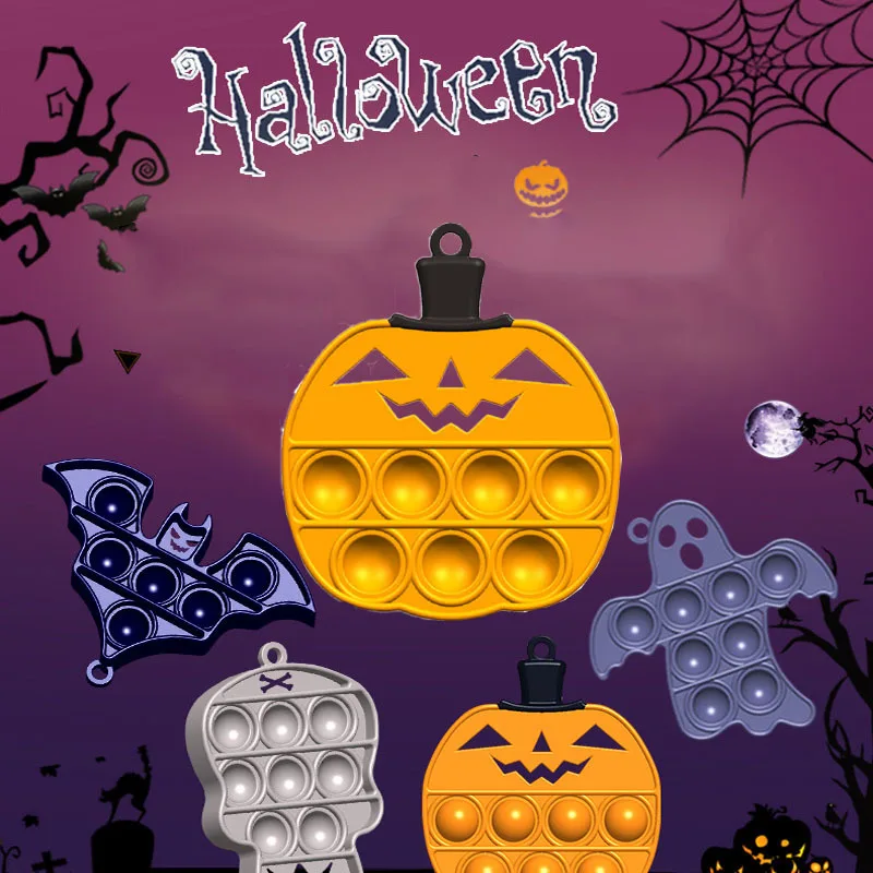 

Halloween Series Bubble Fidget Silicone Anti Stress Reliever Decompression Toy Adults Kids Funny Cartoon Push Bubble Game Toys