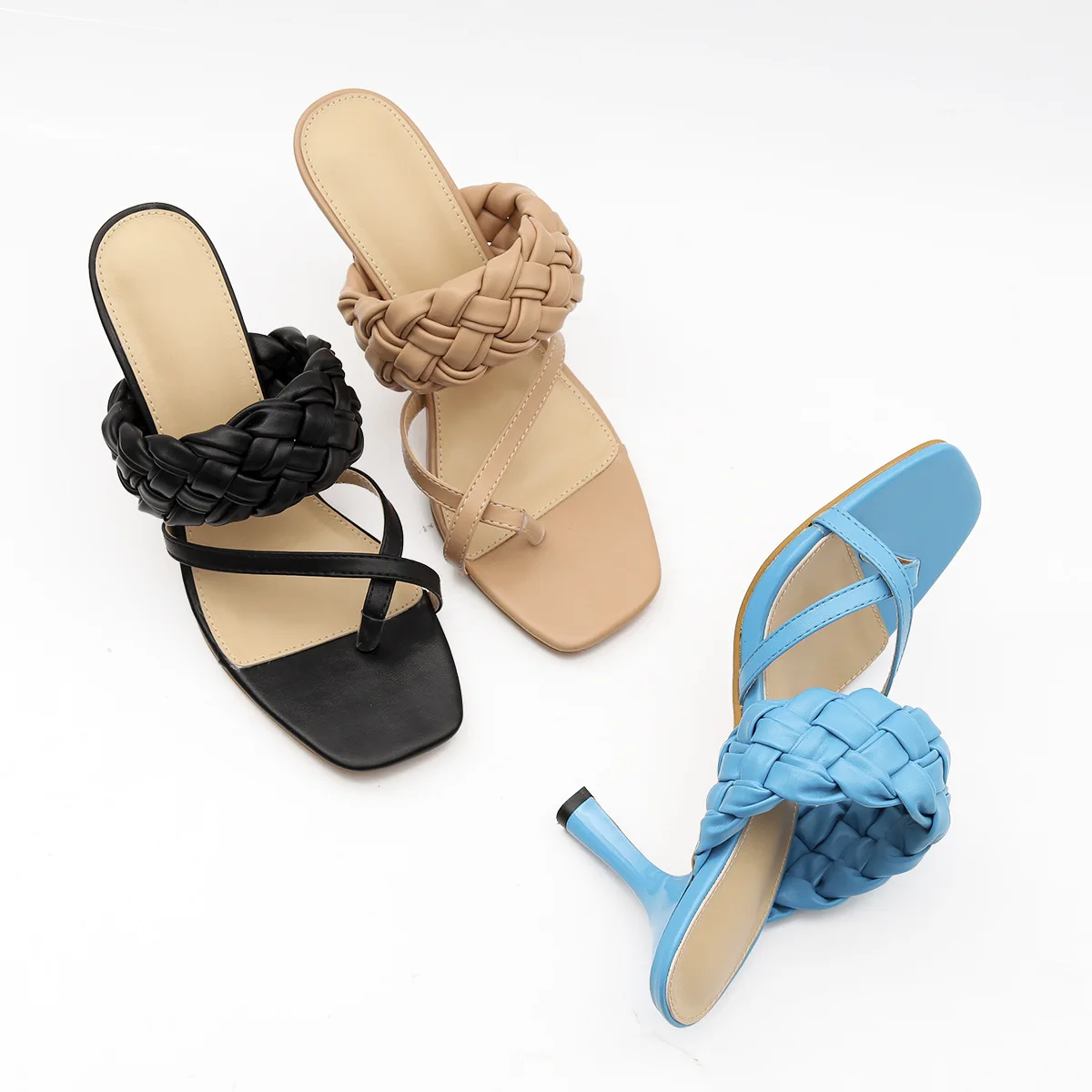 

Rubber Flip Flops Low Slippers Casual Shoes Slipers Women Cross-Tied Thin Heels Slides Heeled Mules Hawaiian Luxury 2021 High Se