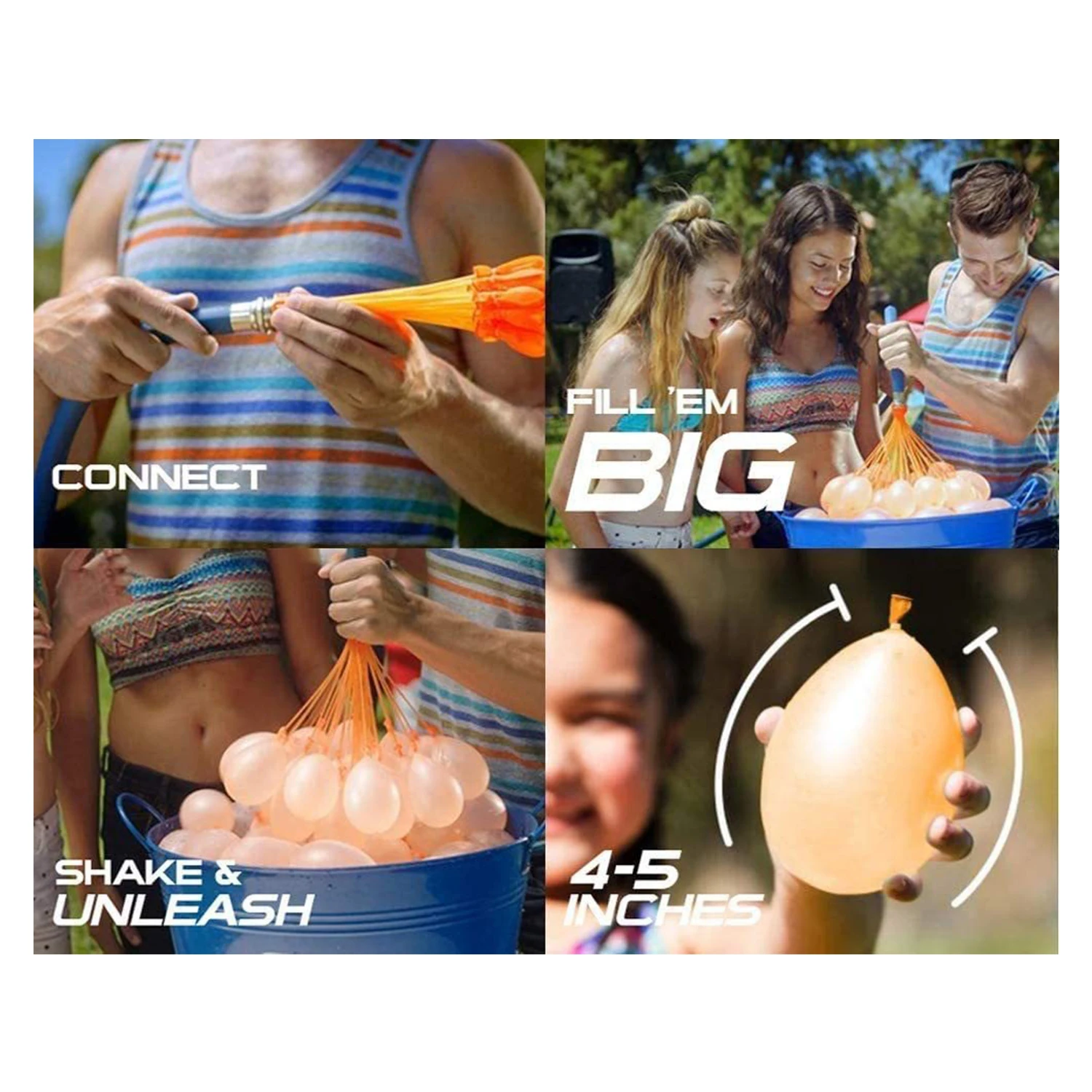 globos cumplea&ntilde;os，decoraci&oacute;n，Globos de agua de relleno r&aacute;pido para ni&ntilde;os, fiesta de globos de agua, juguete divertido de verano para exteriores, decoraci&oacute;n de relleno r&aacute;pido, 111 Uds.-5