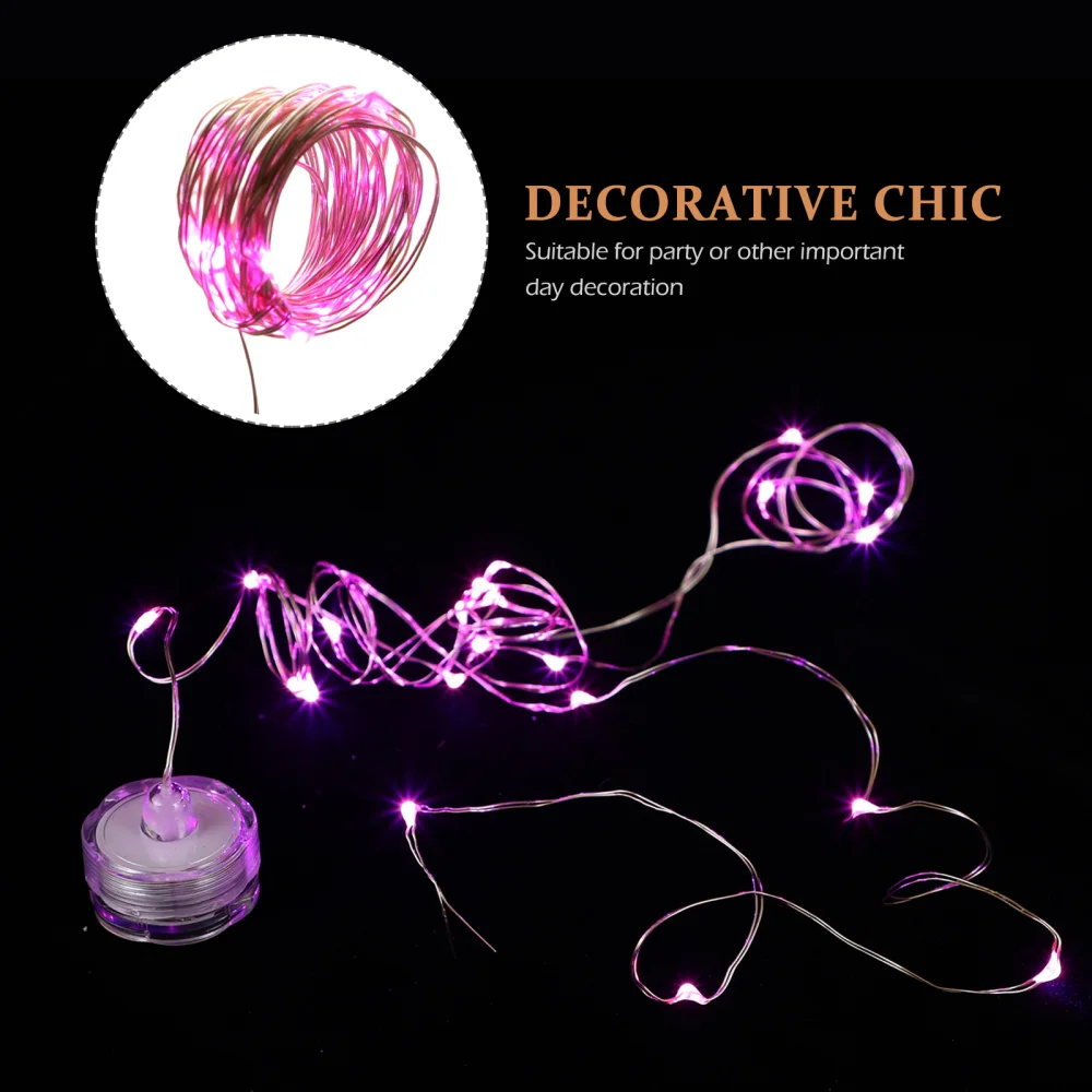 

6Pcs Submersible String Lights Copper Wire Diving Lamp LED Button Battery Light