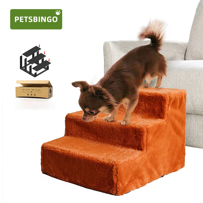 

Pets Bingo Dog Stairs Anti-slip Puppy Ramp Ladder Removable Dogs Sofa Stair Cat Climbing Steps for Small Pet Climbing Ladder Bed