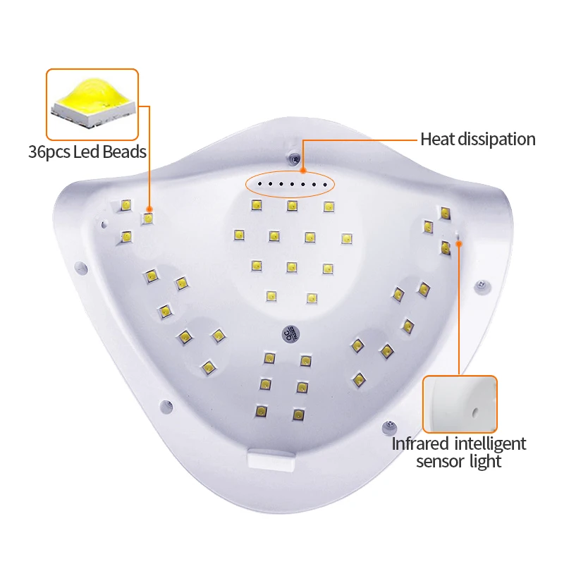 

Fast Nail Curing Lamp Dryer for Gel Nail Polish 4 Timer Setting Professional