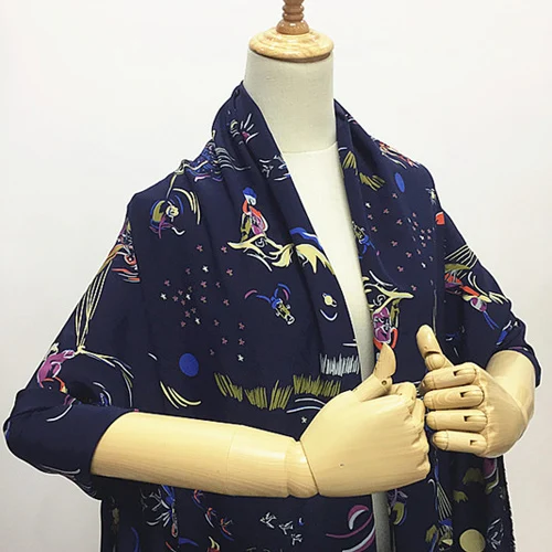 Шелковый крепдешин с абстрактным дизайном толщина 18 момме SCDC1030|Ткань| |