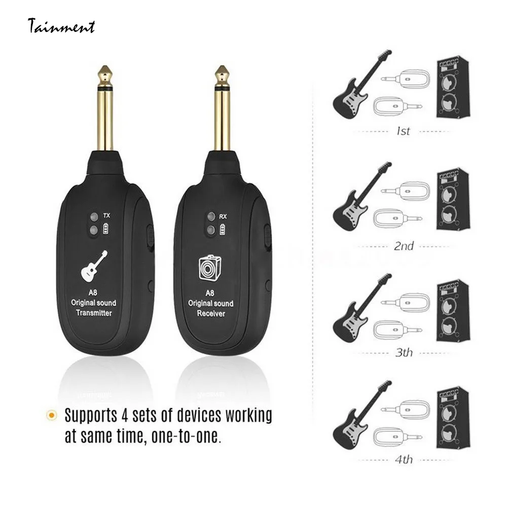 Беспроводная гитарная мини-система с USB 4-канальная аудиопередача набор