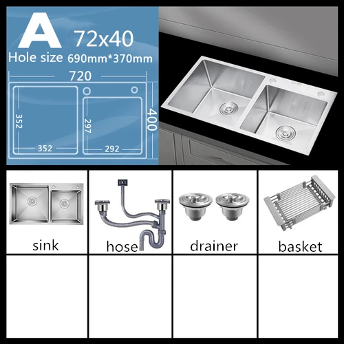 304 нержавеющая сталь матовая кухонная раковина двойная чаша миска над прилавком