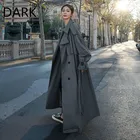 Плащ-дождевик женский весенне-осенний, серый, х-длинный