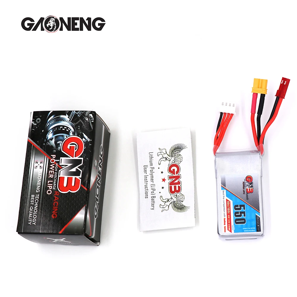 Перезаряжаемая литий полимерная батарея Gaoneng GNB 11 1 V 3S 550mAh 850mah 80/160C XT30 Plug Connector для