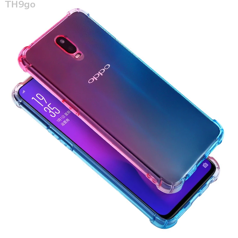 Градиентный чехол для OPPO R9 R9S R11S Plus R15 R17 Pro RX17 Neo противоударный мягкий силиконовый