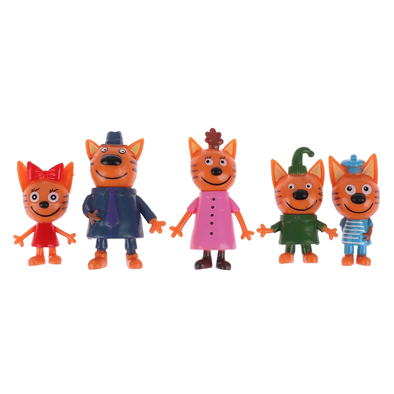 5 шт./лот три маленьких котят двигающиеся игрушки российский мультфильм аниме