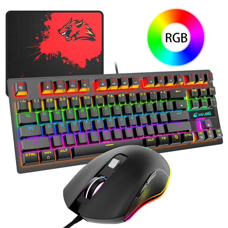 

Game Keyboard and mouse Combos LED RGB Backlit USB Wired Waterproof Keyboard Mouse Combo