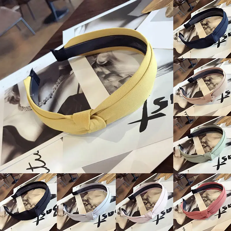 

Women Non-Slip Hair Hoop With Toothed Solid Color Head Hoop Double Side Knotted Hairband Lady Wide Headband Hair Accessories