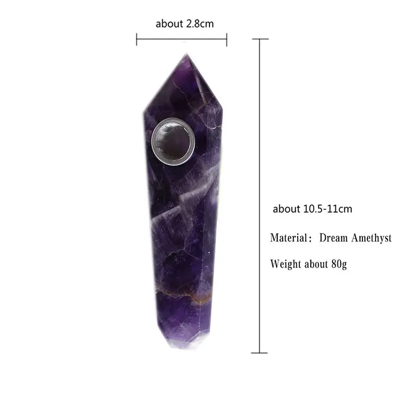 

Natural Crystal Purple Amethyst Smoking Pipe Strainer Quartz Stone Healing Wand Rainbow Fluorite Quartz Crystal No Glass Healing