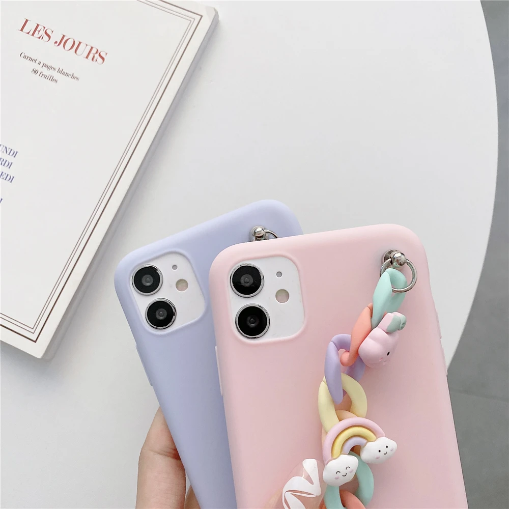 Чехол для Huawei P30 Lite Мультяшные облака браслет чехлы P20 P40 P50 Pro Mate 10 20 мягкий