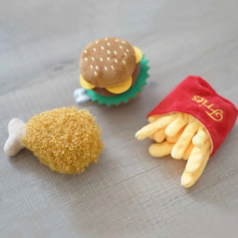 Игрушка мягкая собака плюшевая игрушки для собак Hambuger щенок пищалка звуковая