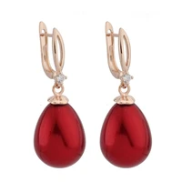 new trend earrings rose gold color unusual earrings shell pearl water drop earrings women party korean style fashion jewelry