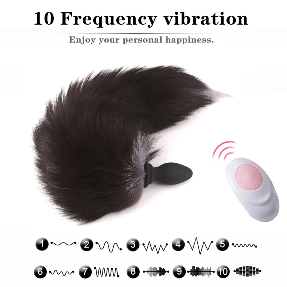 Sex Toy Fox Tail Anal Plug Vibrator Wireless Remote Vibrating Butt Anus Dilator For Couples Adult Game Cosplay Accessories | Красота и