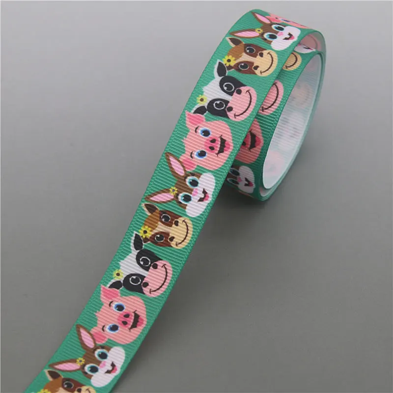 DUWES 50 ярдов волк слон животные напечатанный Grosgrain ленточный аксессуар Hairbow головной убор украшение «сделай сам» оптом OEM D1151
