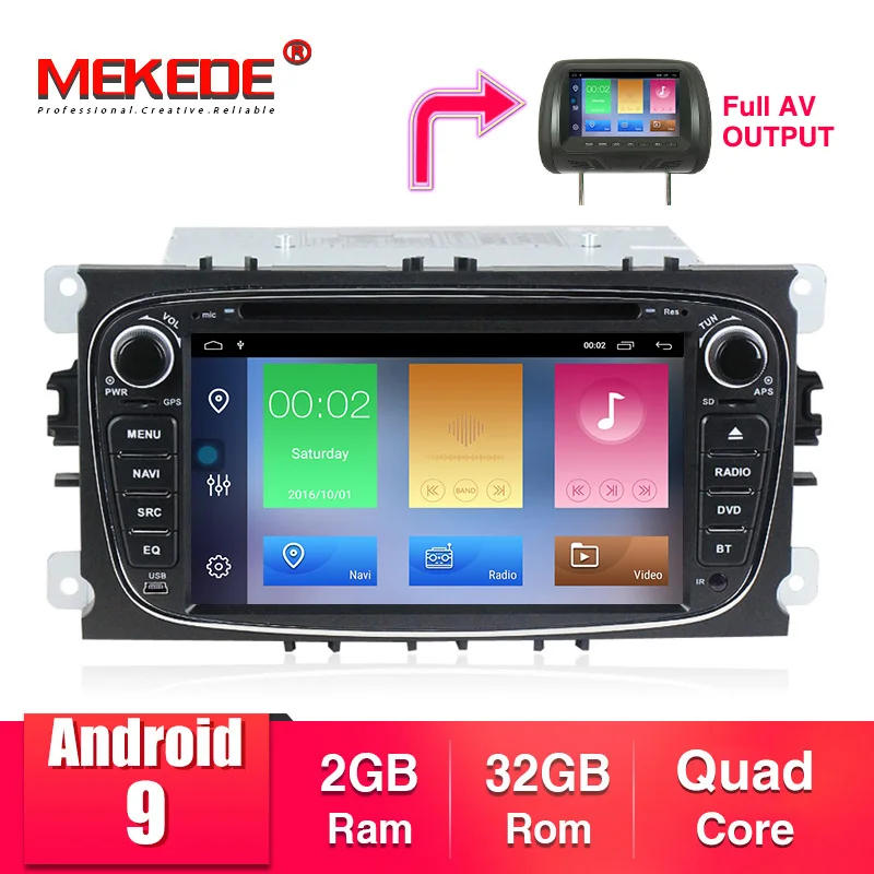 2 + 32 г Android 9 Автомобильный DVD стерео мультимедийный плеер gps навигация для Ford Mondeo