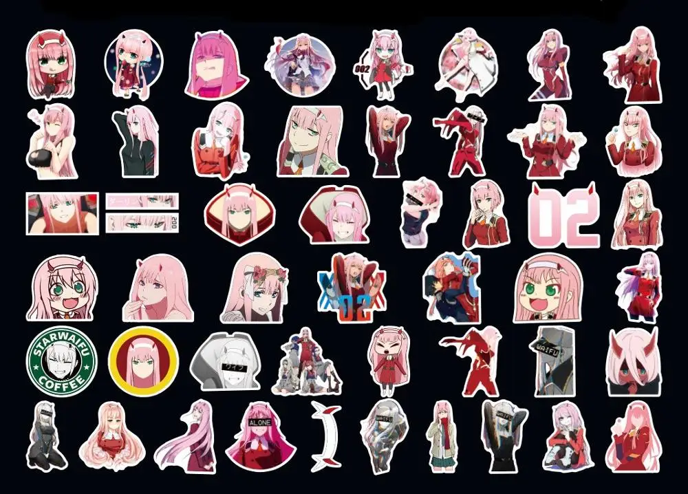 50 шт. DARLING в FRANXX аниме Стикеры s ноль два Скрапбукинг для ноутбука скейтборд