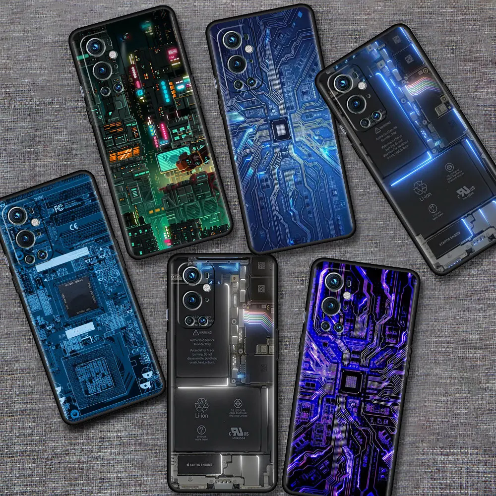 inside electronics very cool case for oneplus 8t 8 7 7t 9 pro nord n10 n100 9r 5g case mobile phone bag 1 9pro soft cover free global shipping