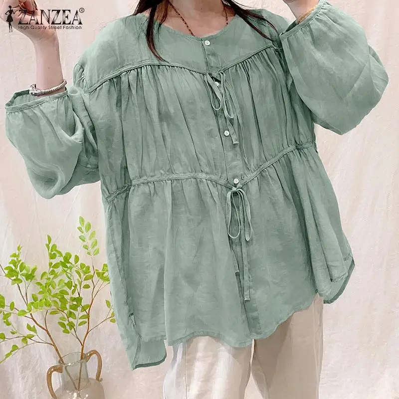 

Винтажная блузка, Женская Осенняя рубашка, элегантный топ на пуговицах, туника, Женская Лоскутная блуза, женский топ на шнуровке