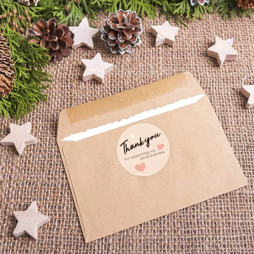 

500pcs 1.5 Inch Thank You Stickers for Supporting My Small Business Cookie Labels Tags Stickers for Gift Packaging Bags Decor
