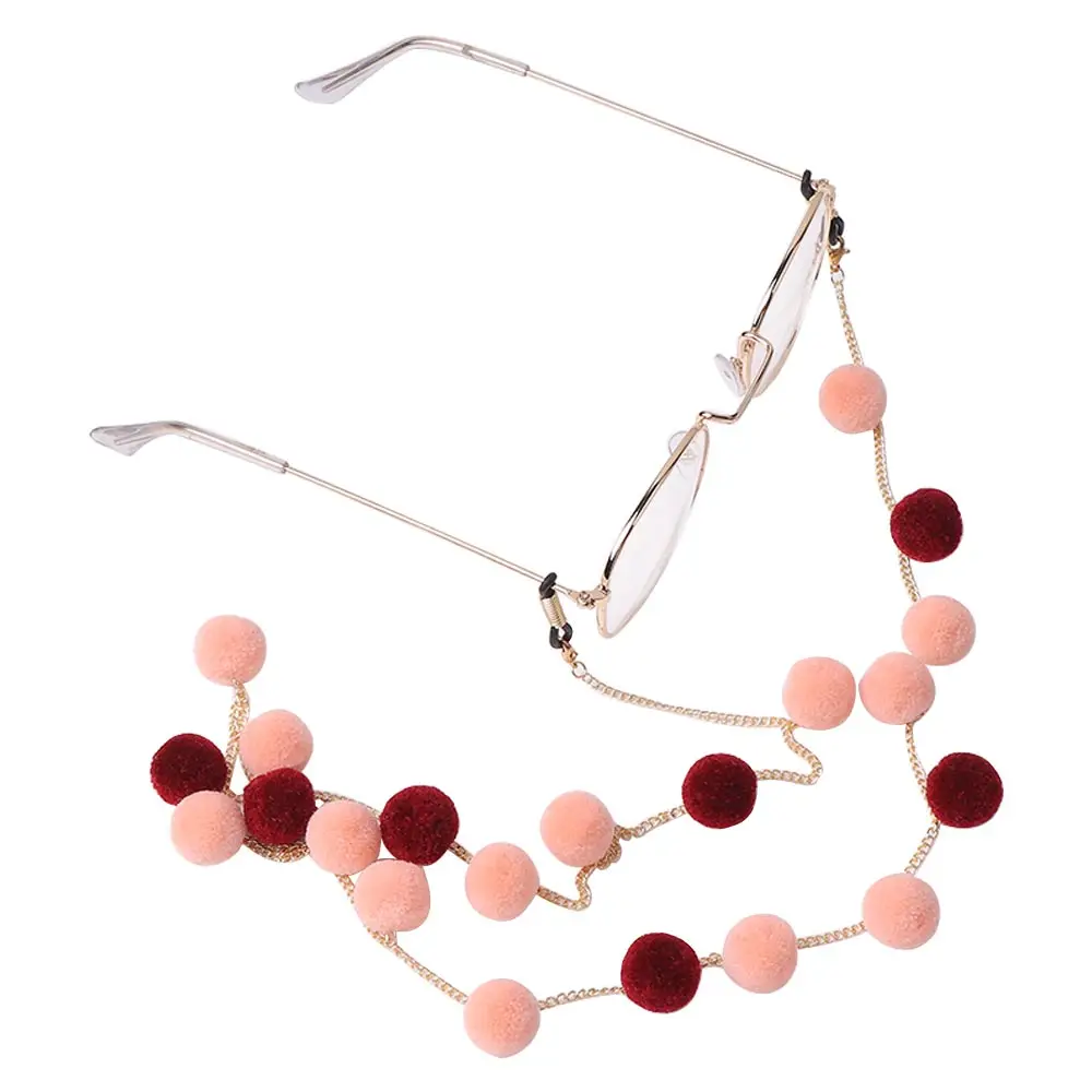 Цепочка для очков женская металлическая цепь с помпоном держатель шнура |