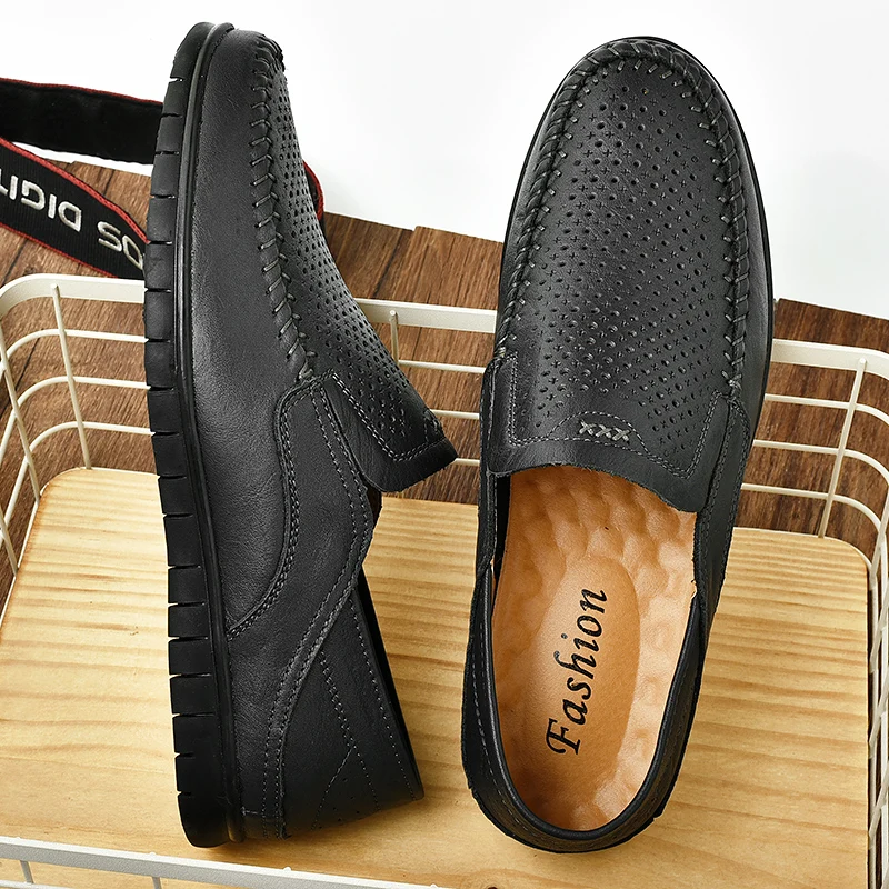 Туфли OZERSK мужские из натуральной кожи классические мокасины обувь на плоской