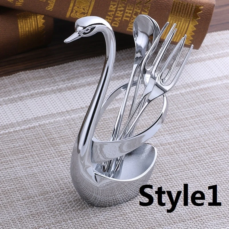 3 стиля классический стиль столовые приборы Лебедь База держатель фрукты еда