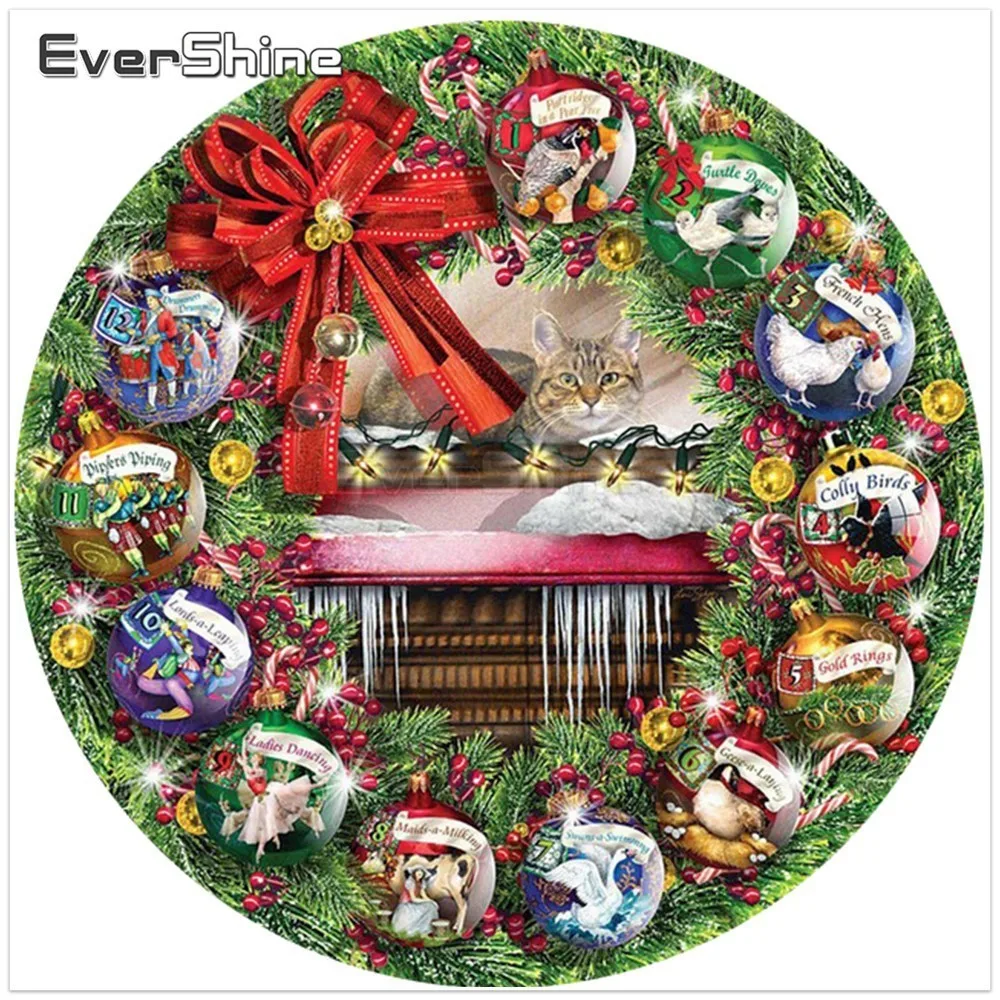 EverShine Christmas Diamond Embroidery DIY Painting Full Square Drill Rhinestones Mosaic Scenery Holiday Decor|Алмазная мозаика и