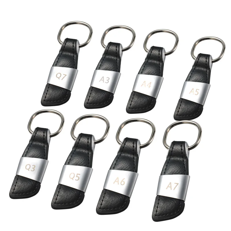 Автомобильная эмблема значок из натуральной кожи брелок для ключей кольцо Audi A3 A4