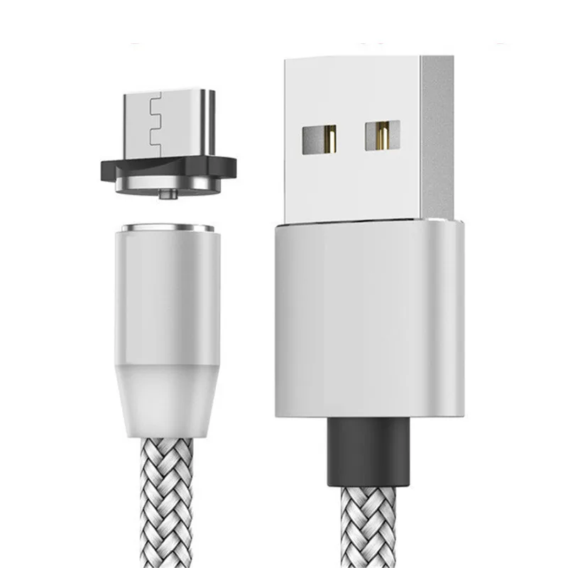 Silve cable and plug Магнитный usb-кабель для быстрой зарядки мобильного телефона для Xiao mi redmi note 7 7s 6 5 5a pro S2 7A 5 PLUS 3s 4x4 6A mi 9 SE 8 Lite 6 5 - Цвет: Silve cable and plug