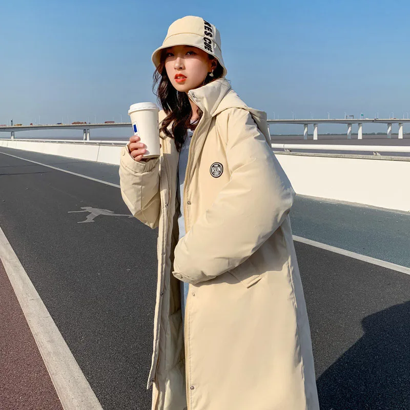 Hooded Bread Coat Down Coat Cotton Coat Women Korean Loose Winter Coat Mid-Length Thick Warm Padded Jacket 2021 New s1047