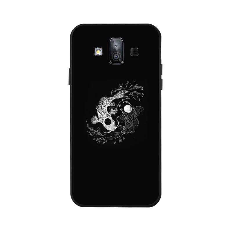 Мультяшный Мягкий Силиконовый ТПУ черный чехол для Samsung Galaxy J4 J5 J6 J7 J8 2018 2017 2016 Duo Max