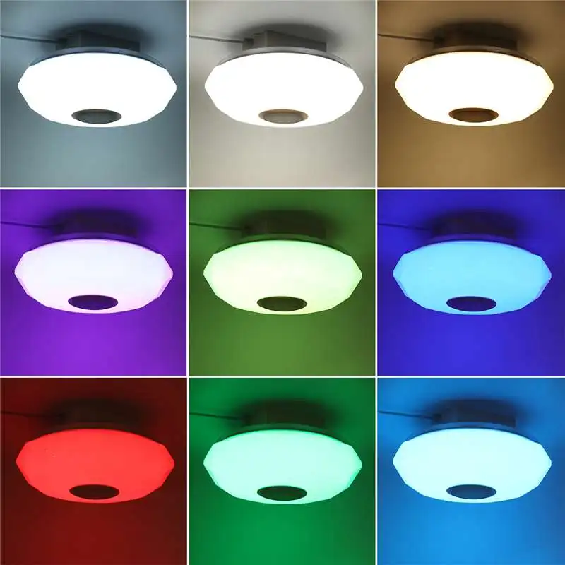 

200W LED Ceiling Lights Dimmable Acrylic RGB Music Lamp bluetooth Remote Control for Liviling Room Party Decorative Lamps AC220V