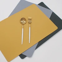 creative home supplies oil proof plate mat leather place mat square pu insulation table mat restaurant hotel western table mat