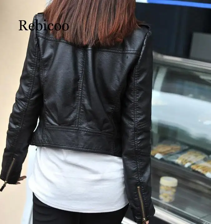 

Spring and autumn new Korean ladies PU leather women short slim Slim coat motorcycle clothing leather jacket