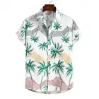 Мужская пляжная рубашка с отложным воротником, В гавайском стиле