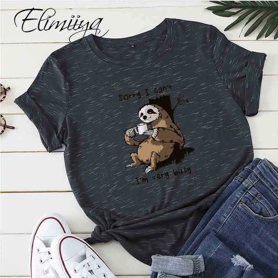 

Elimiiya Loose Round Neck Anime Bear Short Sleeve Graphics T Shirt