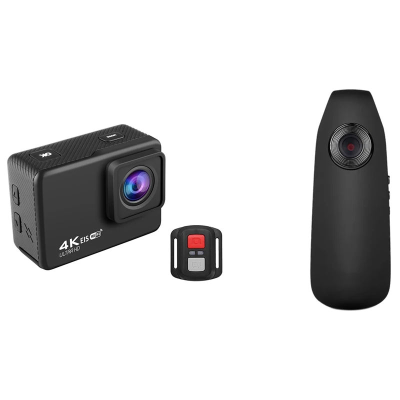 

1080P HD Video Camera Portable Mini Camera Night Vision & 4K / 60Fps WIFI Action Camera 170 Degree Wideangle EIS