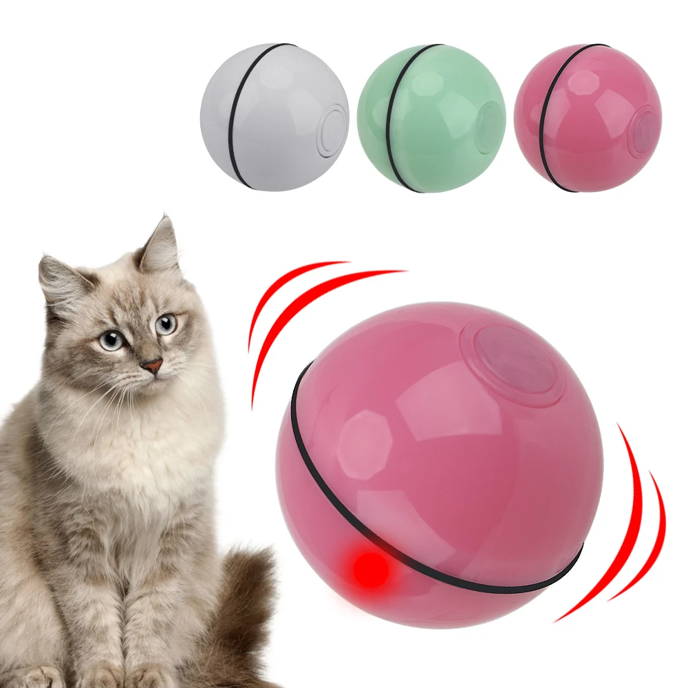 Cat Toy Smart Interactive Rolling Ball Automatic Rotating Pet Play Game Toys For Cats Dog Kitten USB Electric LED Flash Balls