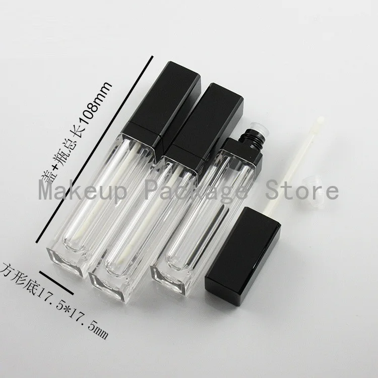

10/30/50pcs Clear Lip Gloss Tube Square Black Cover Empty Makeup DIY Lip Gloss Bottle Empty Liquid Lipstick/lip Glaze Bottle