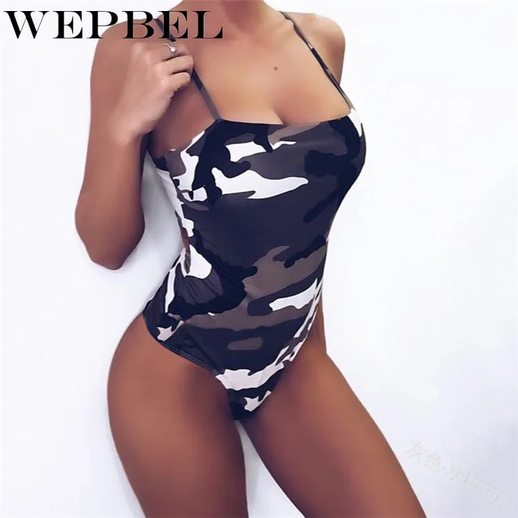 Купальник WEPBEL на бретелях спагетти облегающие боди с квадратным вырезом и